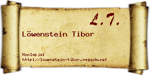 Löwenstein Tibor névjegykártya